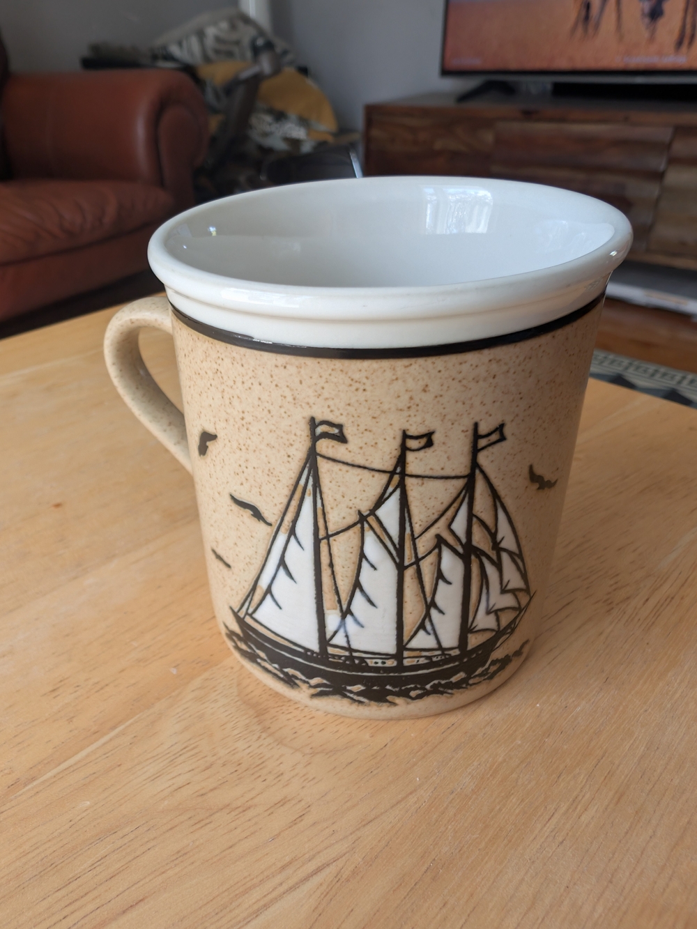Manoir Collection Nautical Sailboat Vintage Coffee Mug